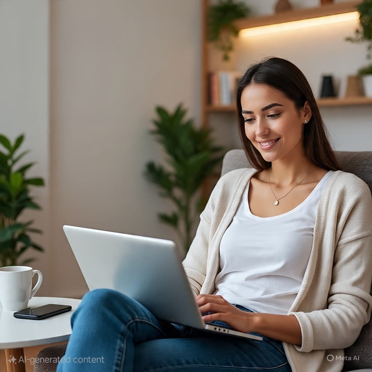 Woman working on laptop with 24-hour repair service